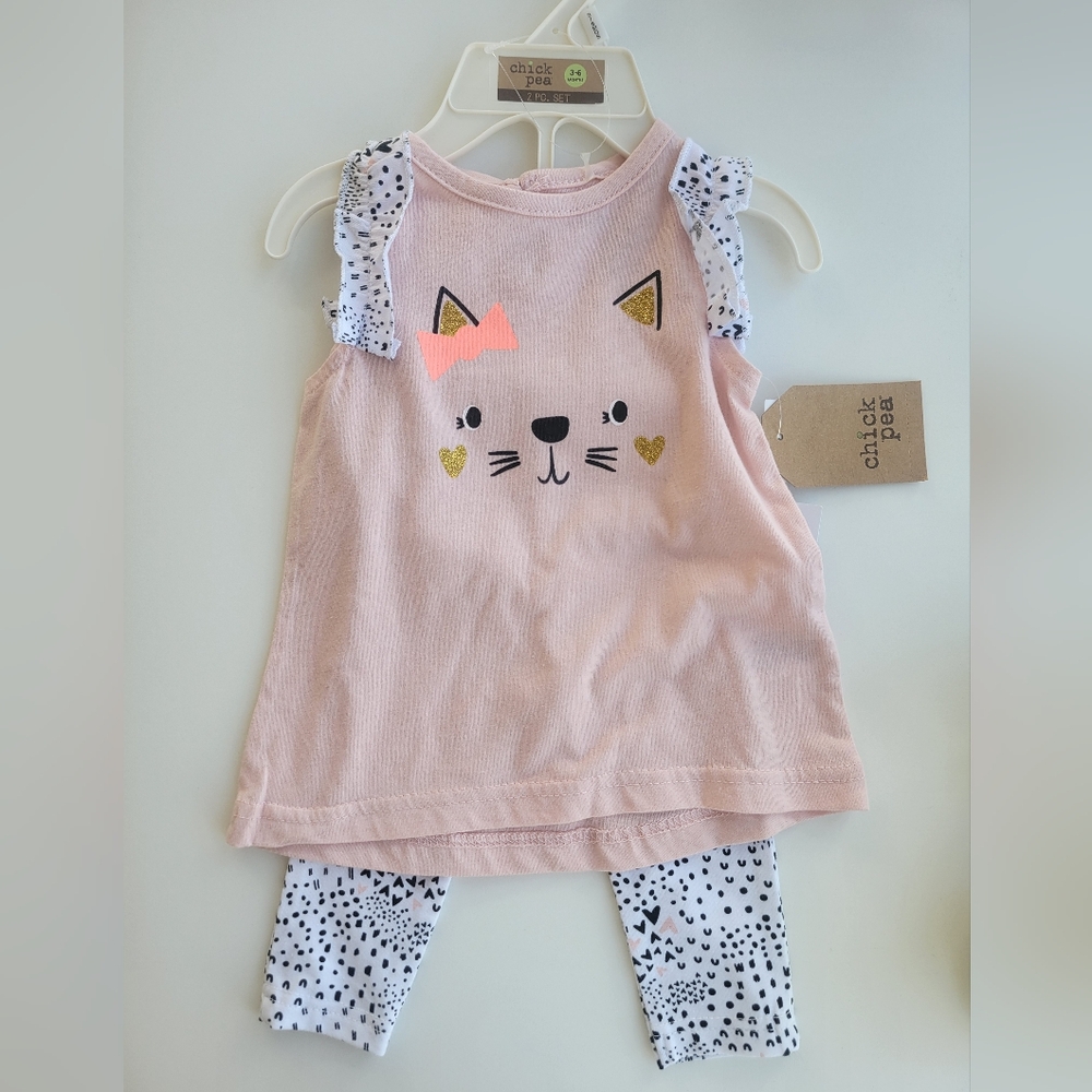 Chickpea Baby Girl Pink Set 3-6M NWT